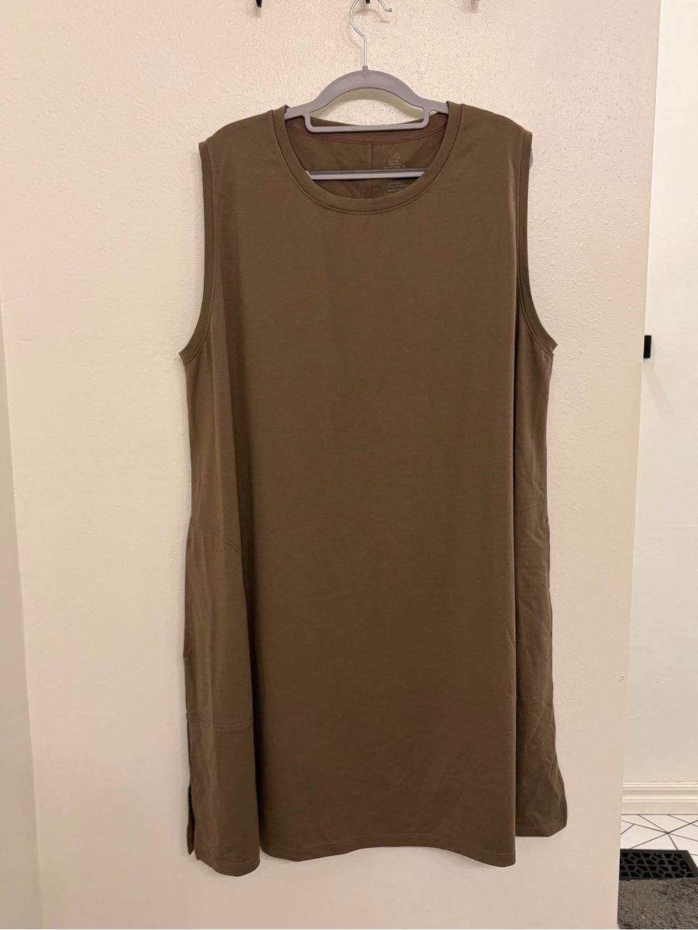 Woolx Clara Marino Wool Sleeveless Tank Dress / Brown - Size 2X / XXL